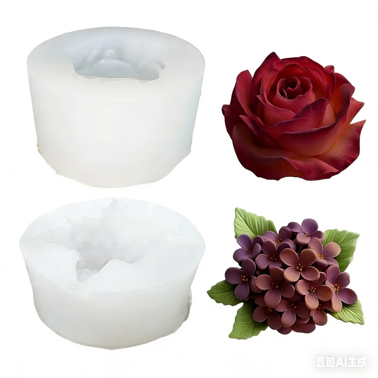 Resin Art Rose - قالب سيليكون ثلاثي الأبعاد على شكل